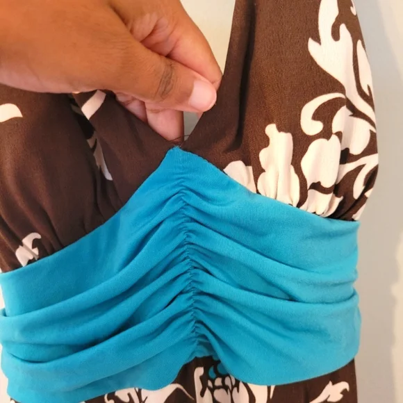 Ruby Rox Vintage Brown Retro Floral Y2k Halter 90's Babydoll Dress. Size L Fairy - Picture 5 of 10